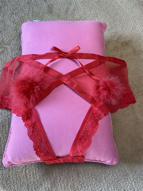 victoria s secret very sexy red sheer lace peek a boo… gem