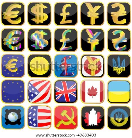 Need to manage money in multiple currencies or countries? Symbols Currencies Flag Different Countries Made Stock ...