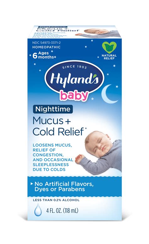 Hylands Baby Nighttime Mucus Cold Relief Natural Relief Of
