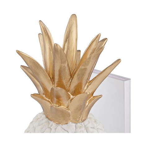 Dahlia Studios Tropical Pineapple 10 High White And Gold Bookends