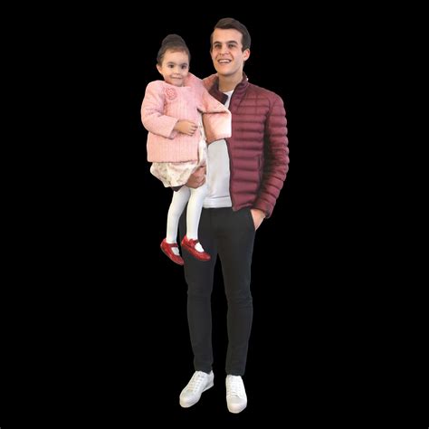 no345 father and daughter 3d model cgtrader