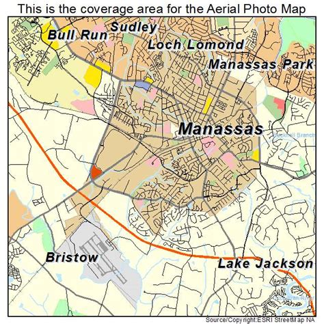 Aerial Photography Map Of Manassas Va Virginia