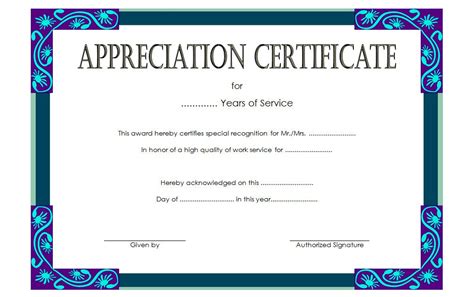 Free Printable Years Of Service Certificate Printable Templates