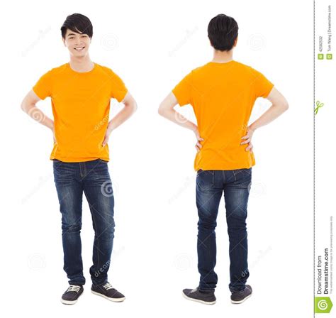 Portrait Of Young Man Standing Front And Back Stock Photo Image Of
