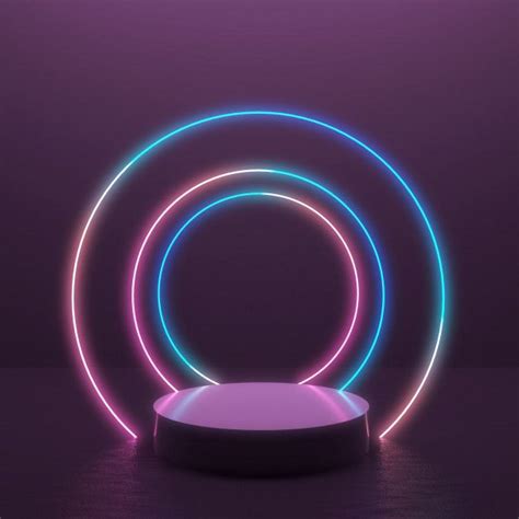 Abstract 3d Render Background With Glowing Light Line In Minimal Design