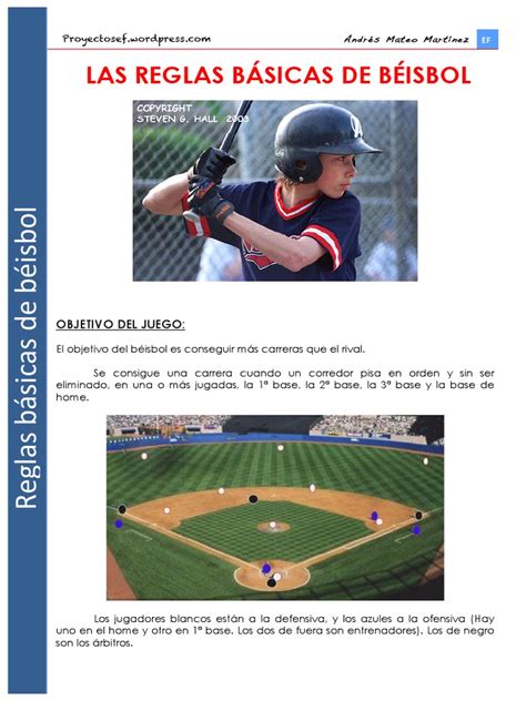 Reglas Básicas De Beisbol Pdf Lanzador Juegos De Habilidad Física