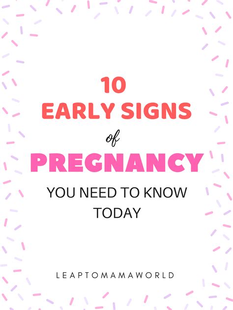 10 Early Signs Of Pregnancy Leap To Mama World