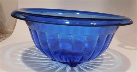 Hazel Atlas Depression Glass Moderntone Cobalt Blue Punch Mixing Bowl