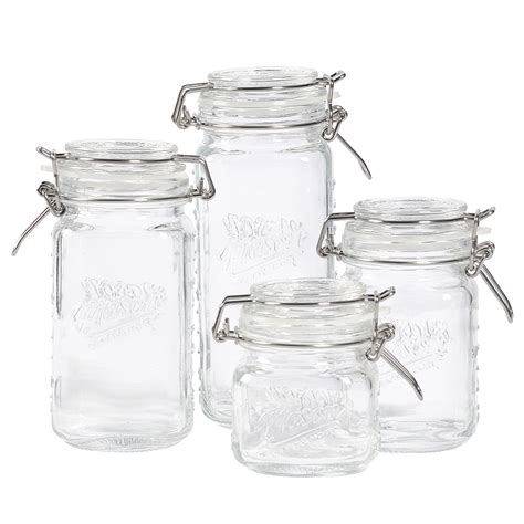 Mason Mini 4 Piece Clear Glass Jars With Clamp Lids Shop Your Way Online Shopping And Earn