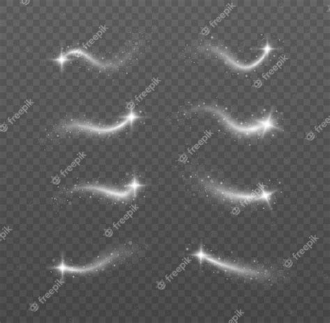 Premium Vector Shimmering Silver Waves With Glitter Vector Set