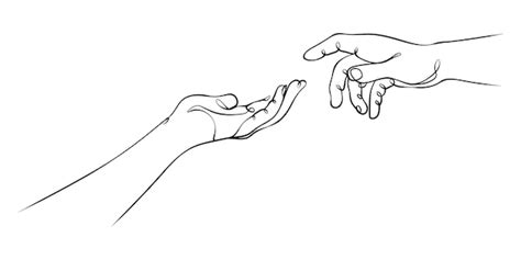 Hands Reaching For Each Other Sketch
