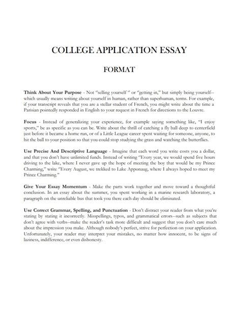 Expert Guide To Write A College Application Essay Examples