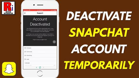 how to deactivate your snapchat account temporarily 2023 youtube