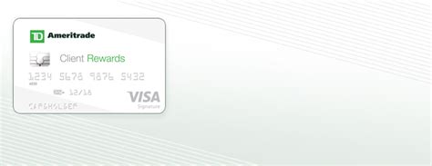 This is the quickest and easiest way. TD Ameritrade Client Rewards Credit Card Banner
