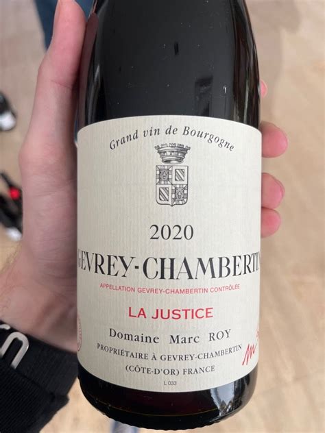 2020 Domaine Marc Roy Gevrey Chambertin La Justice France Burgundy