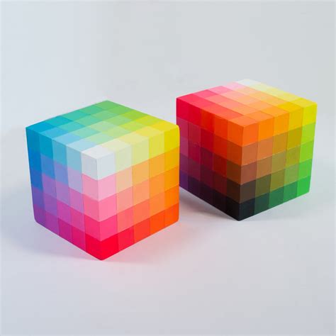 Color Cube 3d Rainbow Color Theory Sculpture Painting Etsy