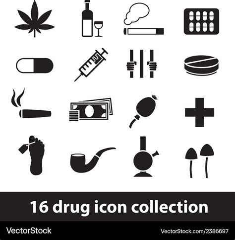 Drug Icons Royalty Free Vector Image Vectorstock