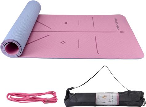nodara non slip yoga mat with body alignment system tear resistant tpe environmental protection
