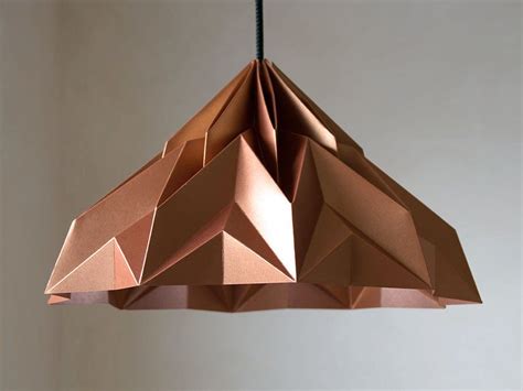 Make A Wish Origami Lampshade Pendant Satin Copper Etsy Origami