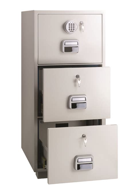 The fire resistant cabinet is rigidly constructed to withstand the severe impact of a fall. LockTech Fire Resistant Filing Cabinet 680 3 Drawer - Aus ...