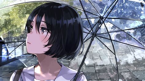 Wallpaper Drawing Illustration Anime Girls Umbrella O