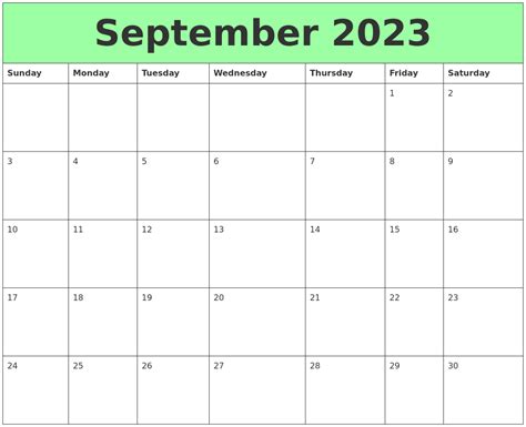 September 2023 Printable Calendars
