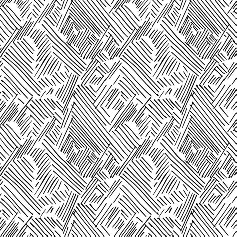 Hand Drawn Lines Pattern Seamless Black With White Vectors 08 Welovesolo