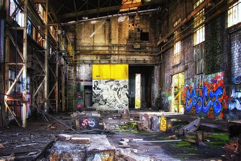 Empty Warehouse Filled Graffiti Graffitti Street Art Urban Art