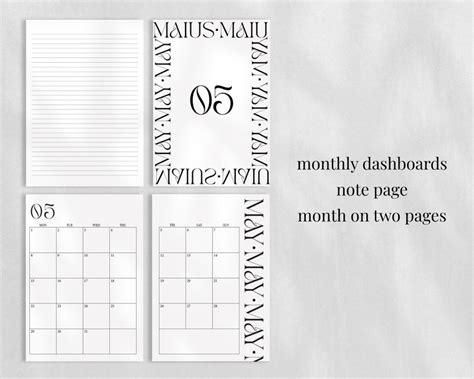 2023 Dated Monthly Calendar And Dashboard A5 Half Letter Printable