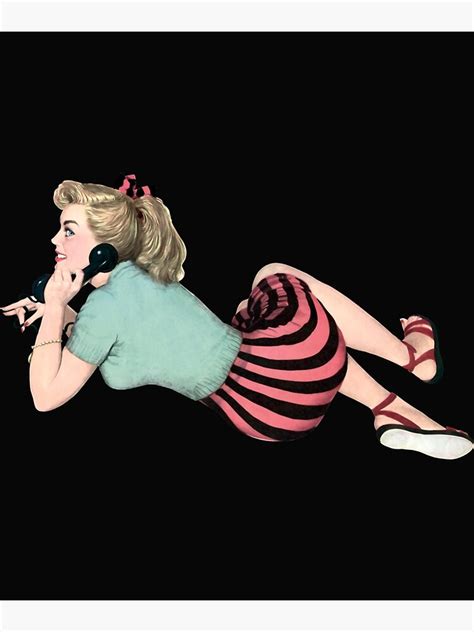 Sexy Pin Up Girl Talking On Telephone Poster By Russiangangs Redbubble