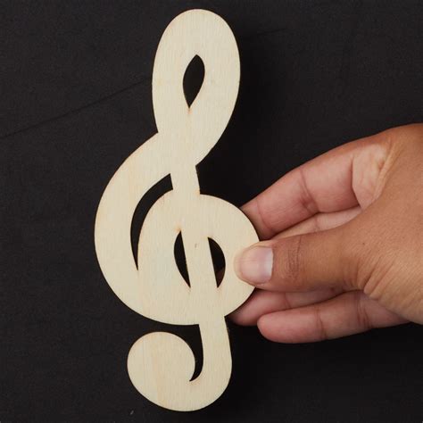 Unfinished Wood Treble Clef Note Cutout All Wood Cutouts Wood