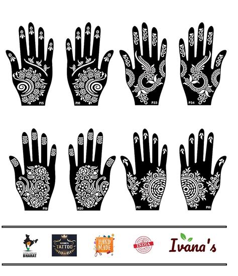 Buy Ivana's Heena Stencils Mehandi Sticker for Hand | Body | Fingure