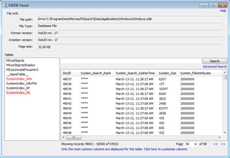 Osforensics Ese Database Viewer Viewer For Databases Stored In The