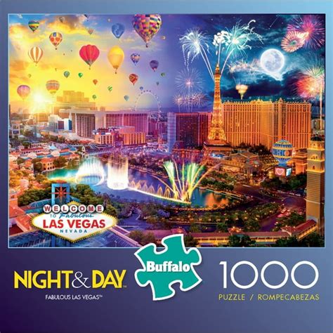 Buffalo Games Night And Day Fabulous Las Vegas 1000 Piece Jigsaw