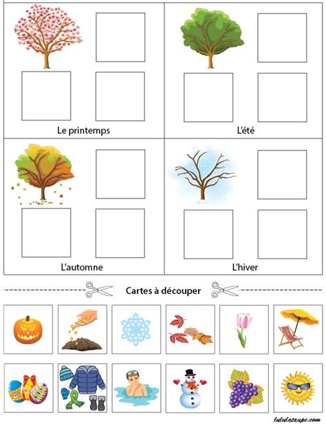 Exercice Ludique à Imprimer Les Saisons Jeux Gratuits Pour Enfants