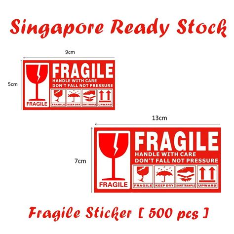 [quality] 9x5cm And 13x7cm Fragile Stickers Fragile Shipping Labels Cargo Box Labels 120 240