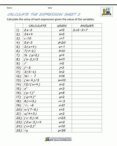 Our worksheets have designed algebra based worksheets to help your students learn converting word problems into algebraic equations in minutes. 7th Grade Math Worksheets Free Printable With Answers (2020)