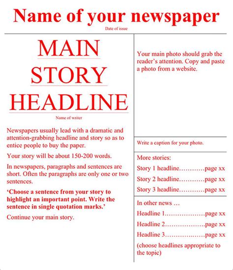 Editable Newspaper Templates