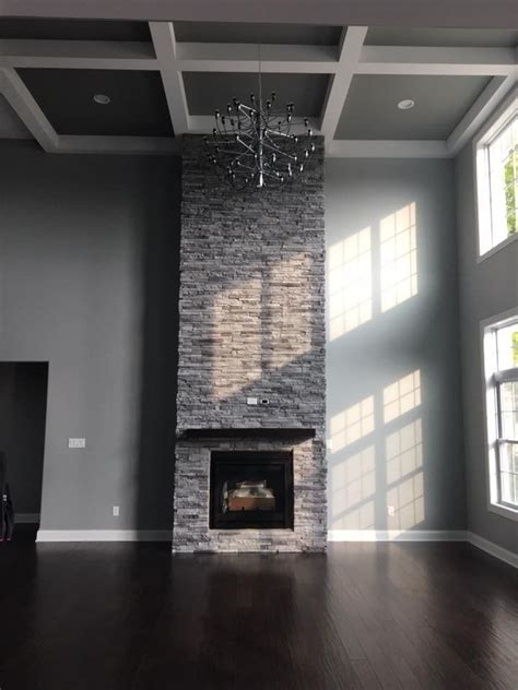 Made to order and ship within one week. Stone Veneer Fireplace Floor to Ceiling Rocca Stack-Ease J ...
