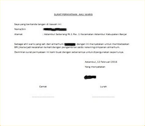 Surat kuasa dari ahli waris kami yang bertanda tangan di bawah ini, ahli waris almarhummah siti rokayah menerangkan dengan sebenarnya cisarua kab. Contoh Surat Kuasa Ahli Waris Bank Bni - Contoh Surat
