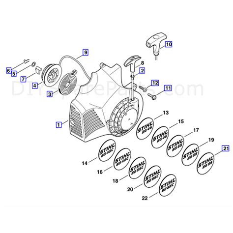 Look at the diagram and find parts that fit a stihl bg 85 blower, or refer to the list below. Stihl BG 85 Blower (BG85) Parts Diagram, Rewind Starter-1
