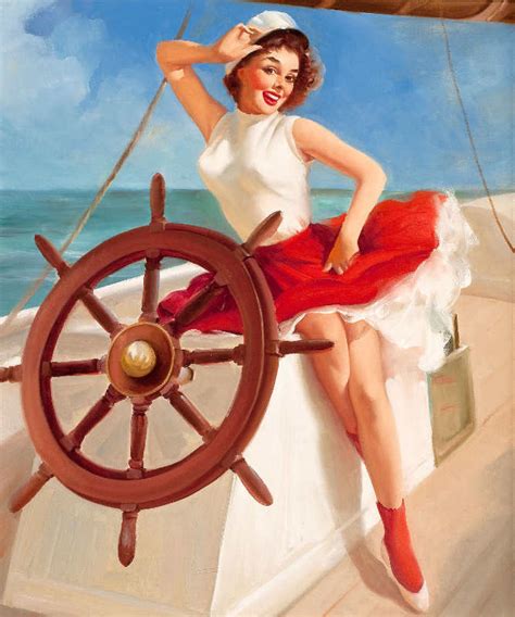 Sailor Girl 1950s Gil Elvgren Vintage Pin Up Art Poster Etsy 20280 Hot Sex Picture