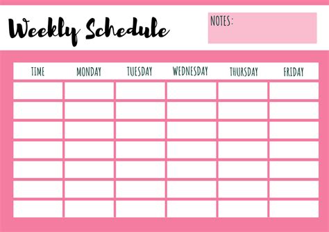 49 Printable Weekly Class Schedule Template Pdf Formating By Weekly Images