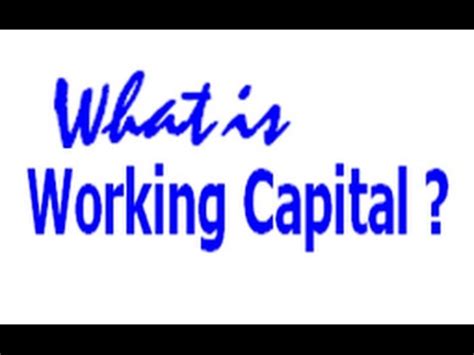 The working capital finance normally a short term running credit for a maximum period of one year. What is Working Capital - YouTube