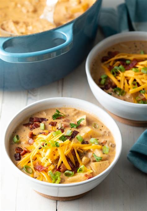 We've got soup on the brain, can you tell? Bacon Cheeseburger Soup (Stovetop or Crockpot) - A Spicy ...