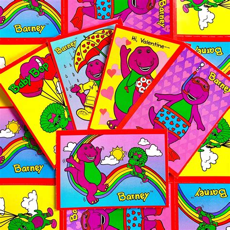 90s Barney Valentines Day Card Sets Etsy