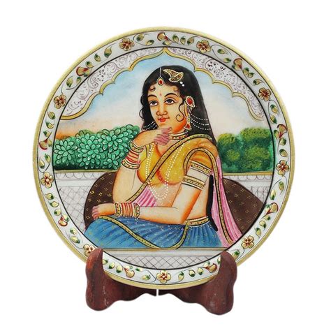 Decorative Platters Marble Plate With Meenakari Painting Etsy