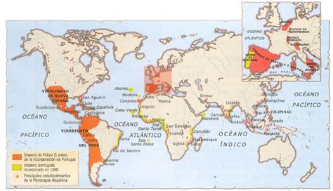 Historia De España Mapa Del Imperio Español En época De Felipe Ii
