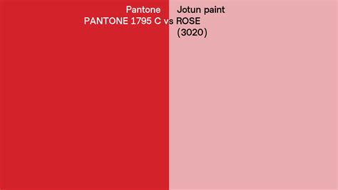Pantone 1795 C Vs Jotun Paint Rose 3020 Side By Side Comparison