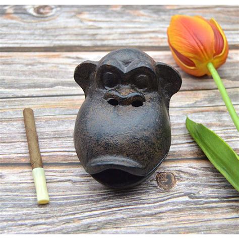 Genaositun Cigar Ashtray Monkey Ashtray For Cigarettes Outdoor Indoor Cast Iron Ash Tray Ash